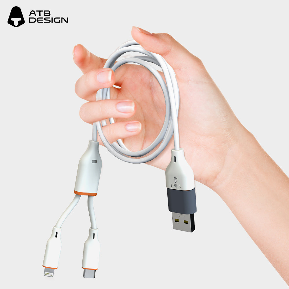 ATB Classic Series Flasher Aluminum Alloy Silicone Data Cable Two to Two