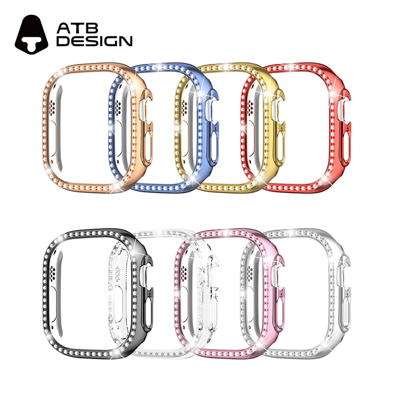 ATB Titan Series Plated Single-Color Skeletonized Case with Single Row of Diamonds