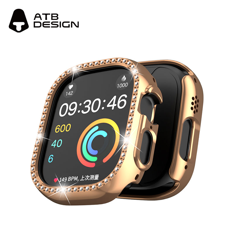 ATB Titan Series Plated Single-Color Skeletonized Case with Single Row of Diamonds