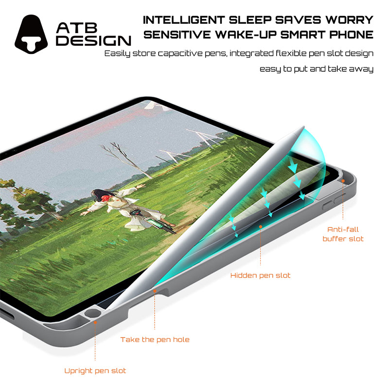 ATB Titan Series Detachable 3+Y Tortured Sand Pen Slot Model Tablet Case