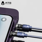 Temperaturrezista Silikona Ŝarga LED-Ekrana Kablo Por Poŝtelefono Rapida Ŝargado Android-Telefono Por iPhone-Datumkablo