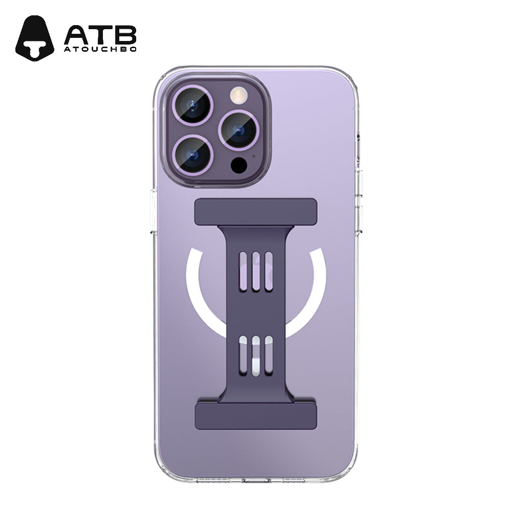 ATB Shockproof Transparent Magnetic Suction Case for iPhone 14 with Wrist Strap