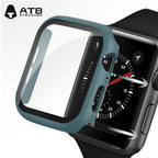 Skumblinda Kontraŭfala Hardita Vitro + Komputila Kazo Saĝorloĝa Kazo Kovrilo por Apple Watch 8/ Se/ Ultra Kovrilo