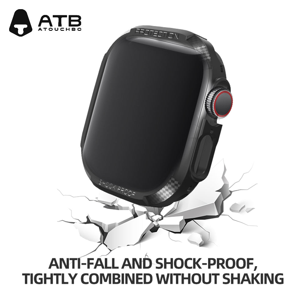 ATBCarbon Fiber Waterproof Watch Case For Iphone Apple Watch Cover 40Mm 45Mm Cover Case