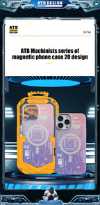 2023 Nova Dezajno Akrila Magsaf Mola TPU+PC Mekanika Elementa Telefona Kazo Por IPhone 14 Magneta Telefona Kazo