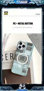 2023 Nova Dezajno Akrila Magsaf Mola TPU+PC Mekanika Elementa Telefona Kazo Por IPhone 14 Magneta Telefona Kazo