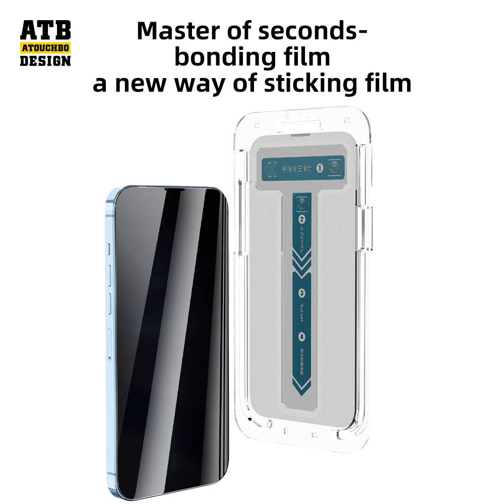Full Coverage Privacy Tempered Glass Screen Protector with Easy Install Tools
