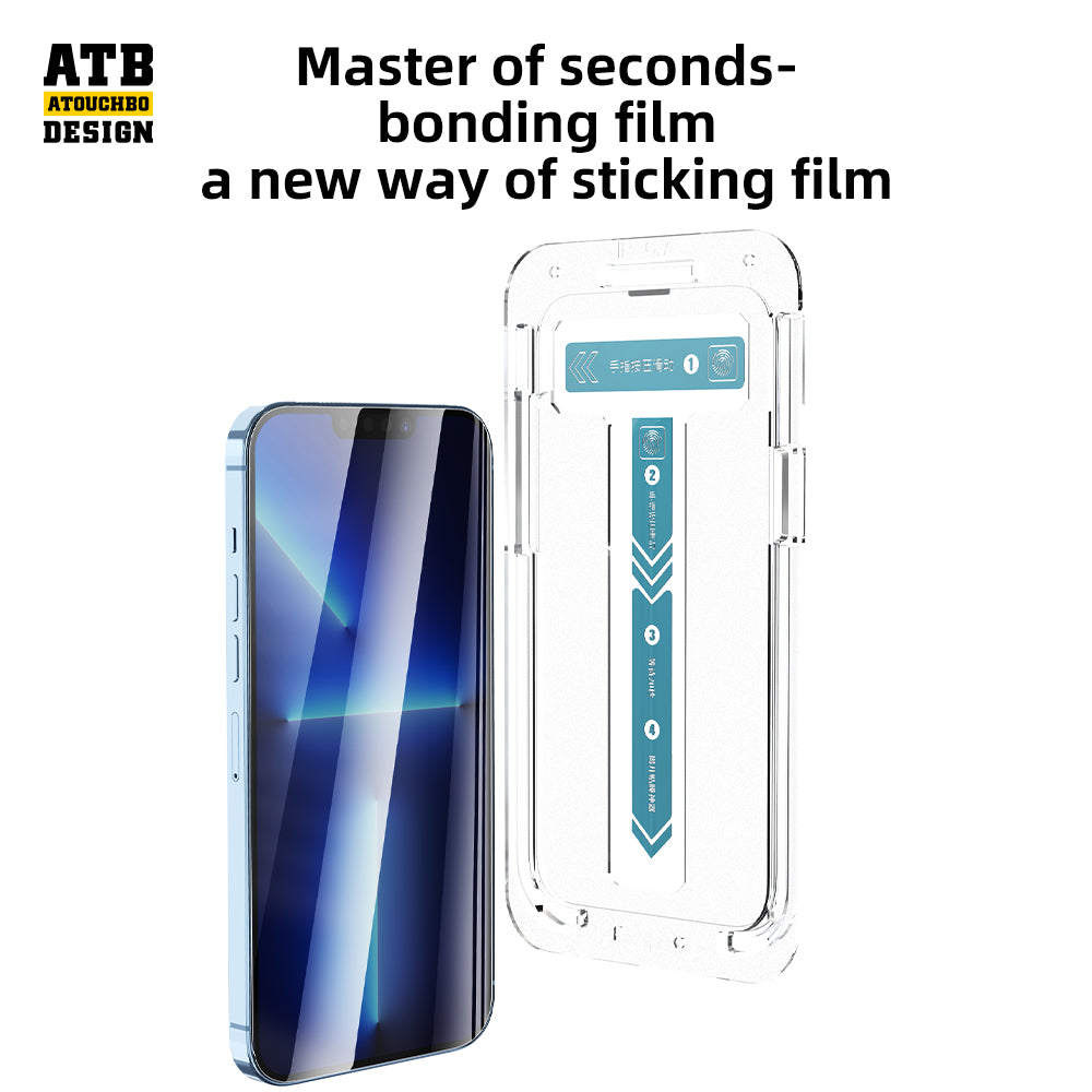 Full Coverage HD Tempered Glass Screen Protector with Easy Install Tools