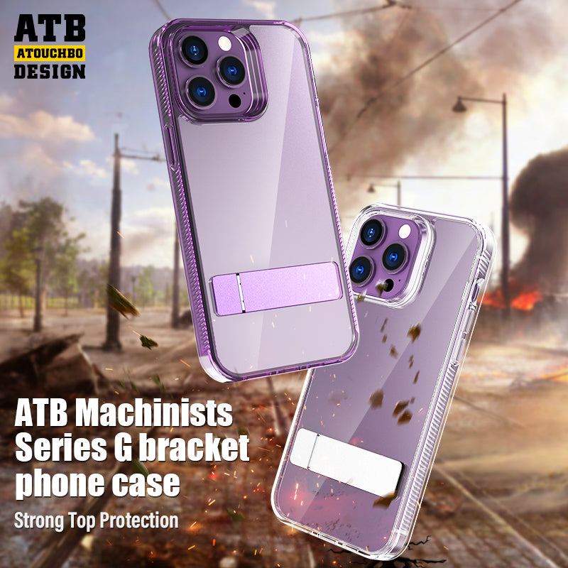 ATB TPU+PC Shockproof Armor Phone Case with Holder for iPhone 14