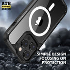 ATB Kiraso-SerioAlte travidebla postplata poŝtelefona ujo Por iPhone 14 (magneta versio)