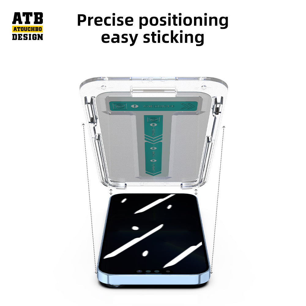 Full Coverage Privacy Tempered Glass Screen Protector with Easy Install Tools
