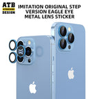 Imita originala ŝtupa versio aglokula metala lenso-glumarko +Metalo por iPhone Fotila Lenso-Protektaĵo