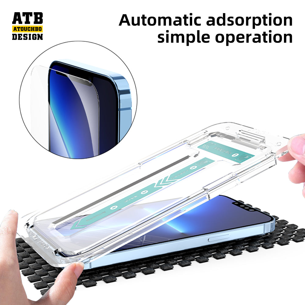 Full Coverage HD Tempered Glass Screen Protector with Easy Install Tools