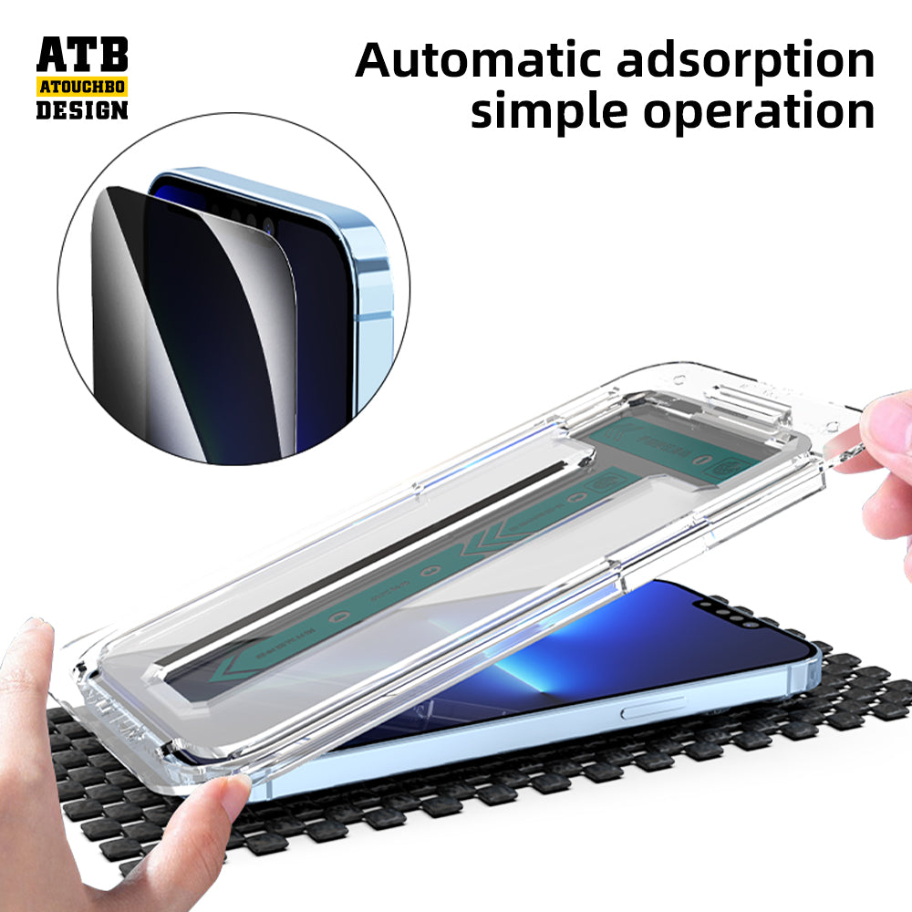 Full Coverage Privacy Tempered Glass Screen Protector with Easy Install Tools