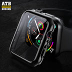 Galvanizita komputila kvarangula ĉiu-inkluziva kontraŭfala skurezista protekta kazo por Apple Watch 8/ Se/ Ultra Kovrilo