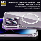 Atouchbo Novaĵoj Kristala Diamanta Kirasa Kazo Sendrata Ŝarga Telefona Kazo por Magsafe por Iphone 14 Pro Max Magneta Kazo