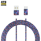 Ŝarĝilo kaj Datumkablo ATB 3A USB A al C-kablo, C-tipa USB-kablo por Poŝtelefono kaj Tablojdo