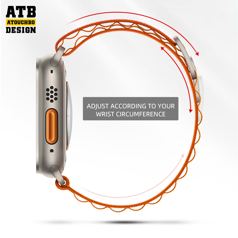 ATB Adjustment Nylon Soft Comfortable Watch Strap for Apple Watch Series 8