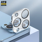 Mata kontraŭluma unupartia hardita vitra lensglumarko+Metalo por iPhone Fotila Lenso Protektilo