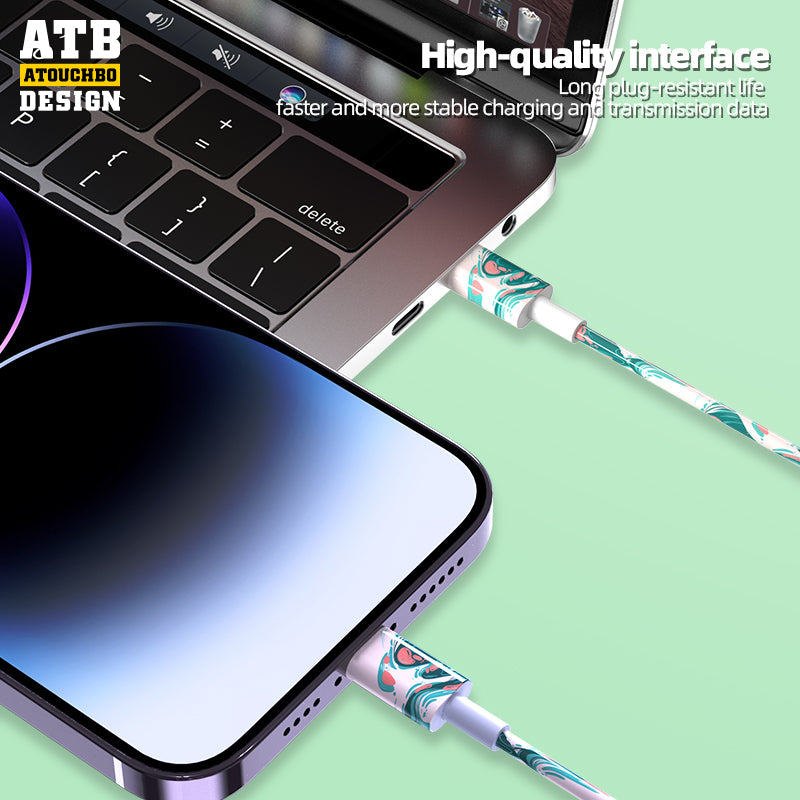 ATB Strong Anti-Snap Micro USB 1M Data Cable for iPhone USB Cable 2022 Fast Charging Cable