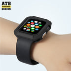ATBCarbon Fibra Akvorezista Horloĝkazo por iPhone Apple Watch Kovrilo 40mm 45mm Kovrokazo