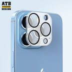 Mata kontraŭluma unupartia hardita vitra lensglumarko+Metalo por iPhone Fotila Lenso Protektilo