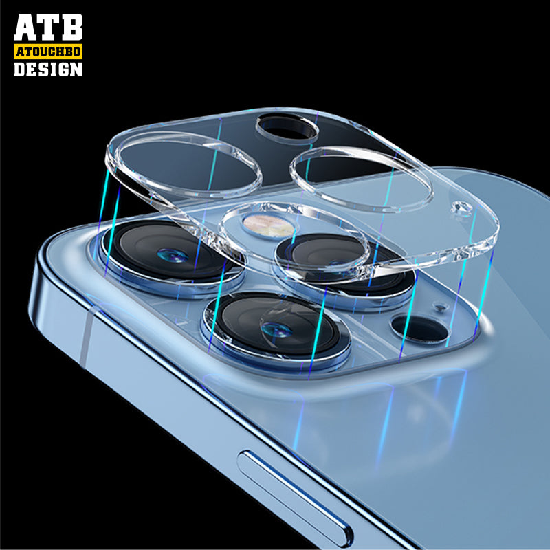 HD tempered glass one-piece lens sticker + Metal for iPhone Camera Lens Protector