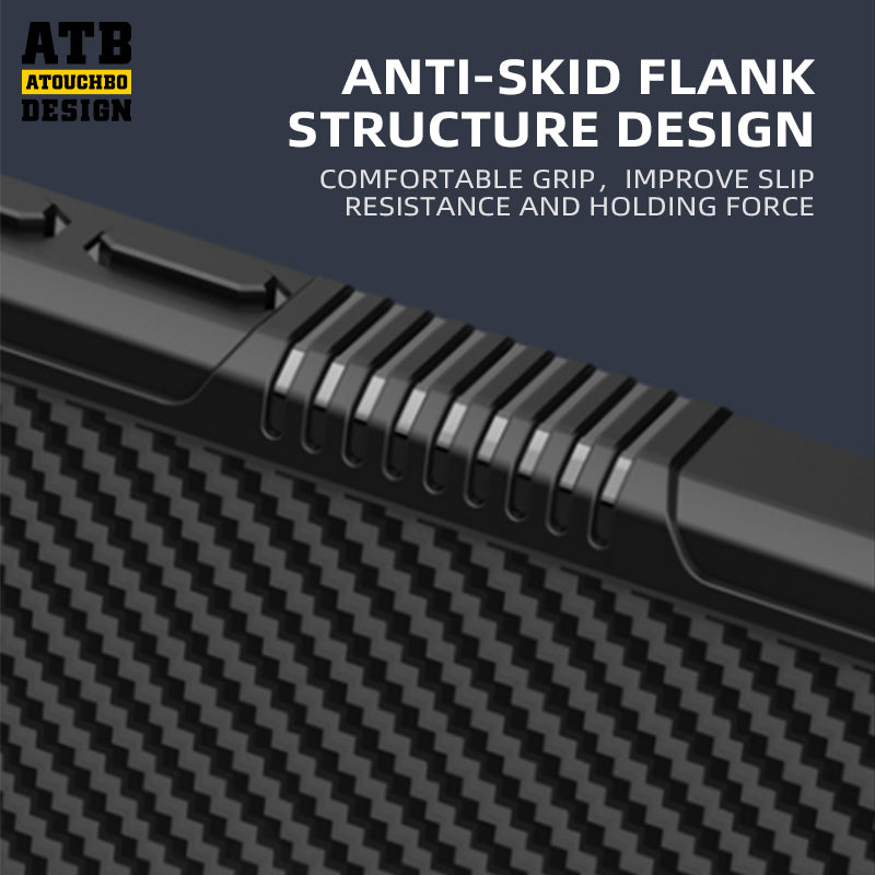 ATB Warrior Series Semi-permeable carbon fiber pattern phone case For iPhone 14