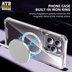 Atouchbo Novaĵoj Kristala Diamanta Kirasa Kazo Sendrata Ŝarga Telefona Kazo por Magsafe por Iphone 14 Pro Max Magneta Kazo