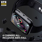 Galvanizita komputila kvarangula ĉiu-inkluziva kontraŭfala skurezista protekta kazo por Apple Watch 8/ Se/ Ultra Kovrilo