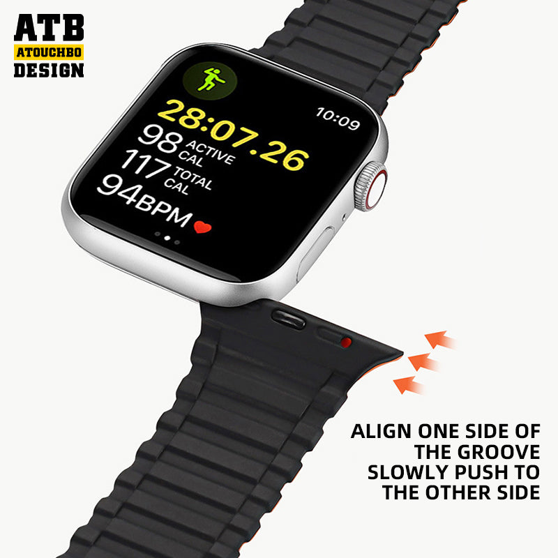 ATB Magnetic Silicone Breathable Sports Strap For Apple Watch Ultra