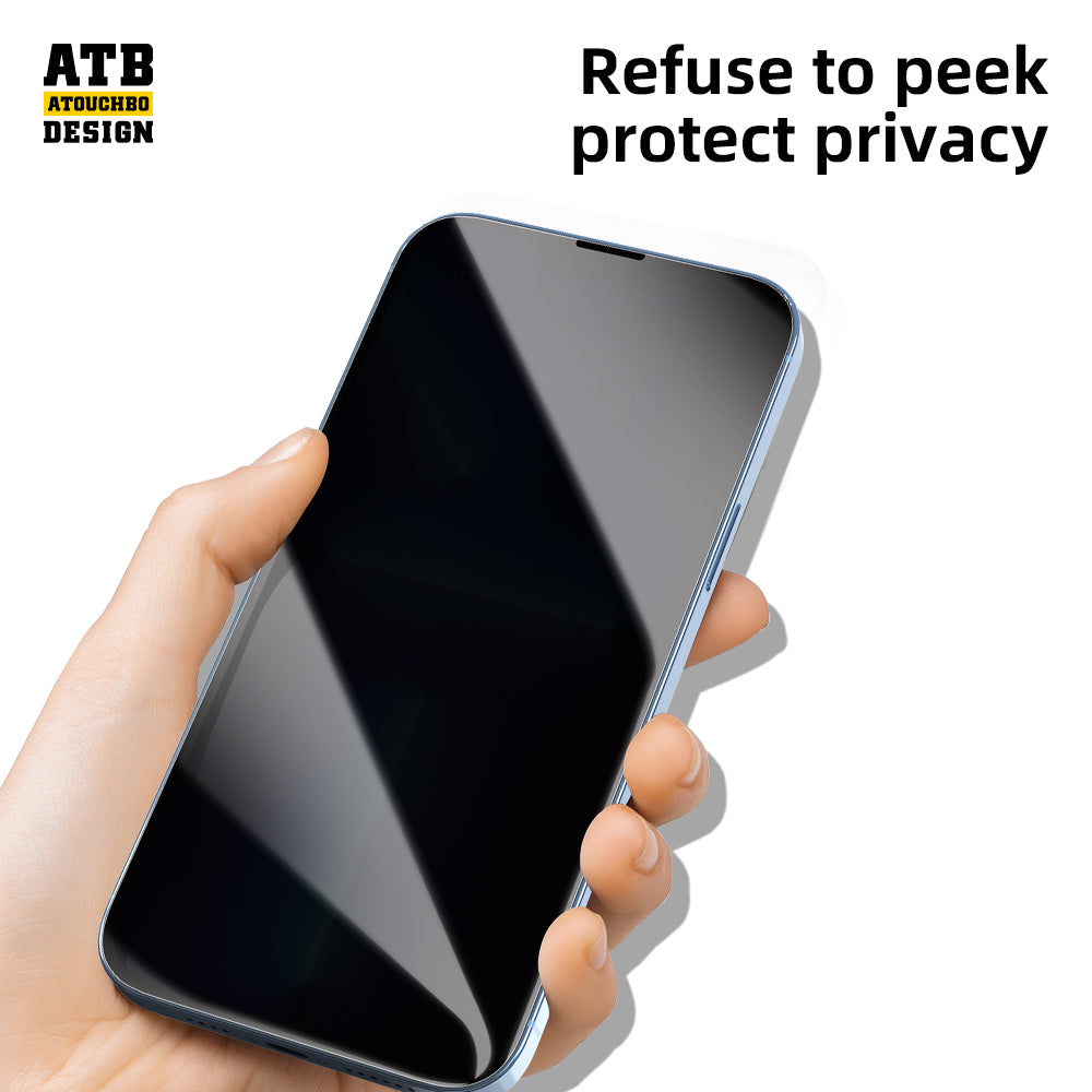 Full Coverage Privacy Tempered Glass Screen Protector with Easy Install Tools