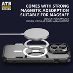 ATB Kiraso-SerioAlte travidebla postplata poŝtelefona ujo Por iPhone 14 (magneta versio)