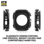 ATBCarbon Fibra Akvorezista Horloĝkazo por iPhone Apple Watch Kovrilo 40mm 45mm Kovrokazo