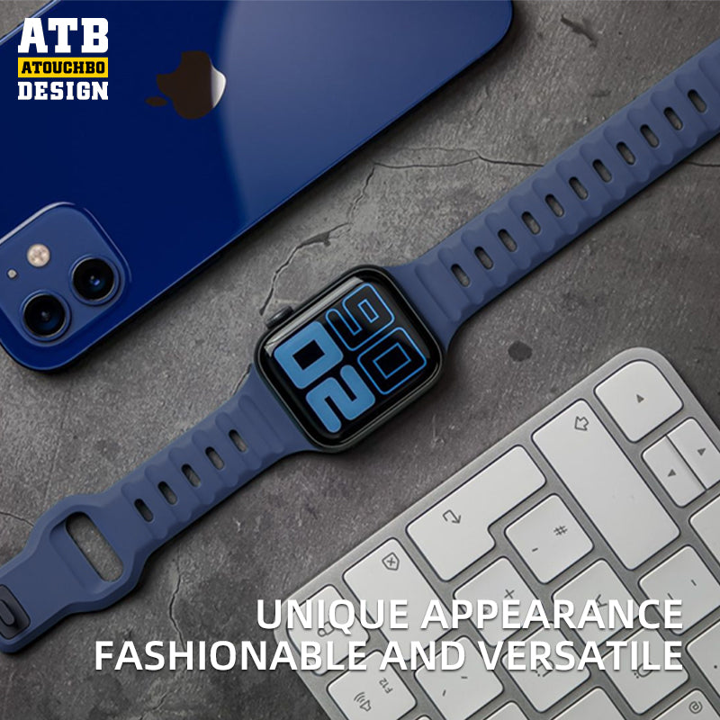 Atouchbo T-Buckle Sport Series Watch Band Breathable Watch Silicone Sport Band For Apple iWatch SE/ Ultra/ 8