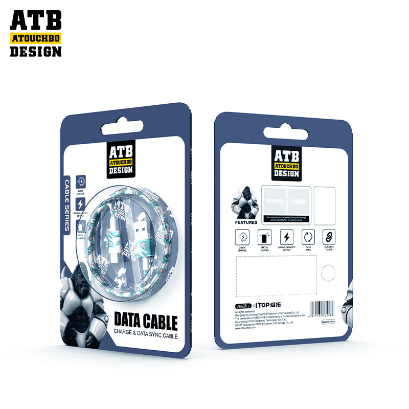 ATB Strong Anti-Snap Micro USB 1M Data Cable for iPhone USB Cable 2022 Fast Charging Cable