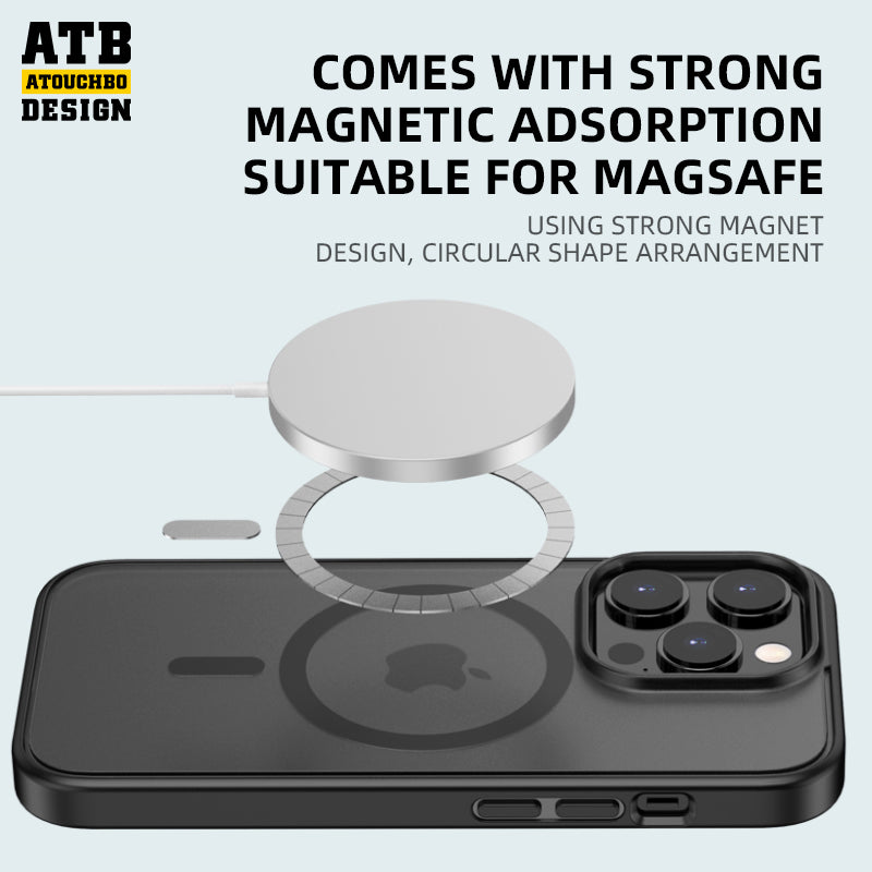 ATB Magic Shadow SeriesSemi-transparent scrub skin feel phone case For iPhone 14 (magnetic version)
