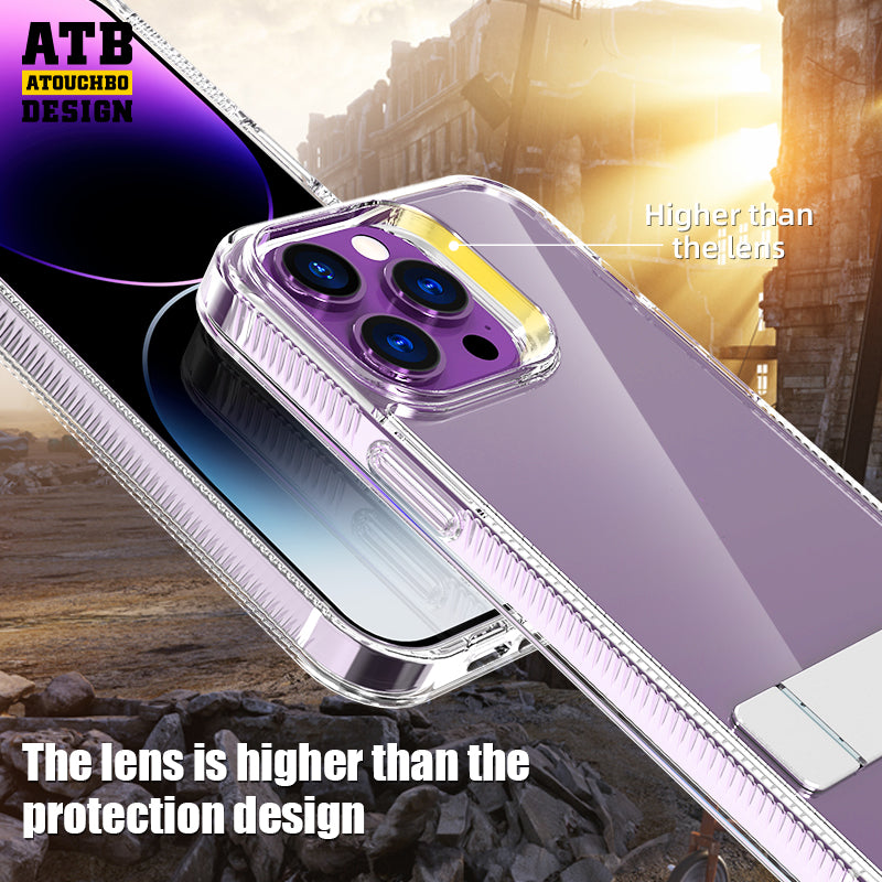 ATB TPU+PC Shockproof Armor Phone Case with Holder for iPhone 14