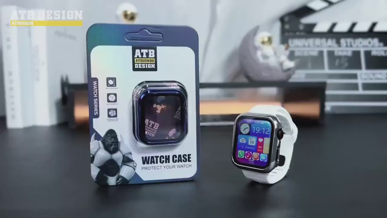 Electroplated PC four-corner all-inclusive anti-drop shockproof protective case For Apple Watch 8/ Se/ Ultra Cover