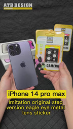 Imita originala ŝtupa versio aglokula metala lenso-glumarko +Metalo por iPhone Fotila Lenso-Protektaĵo