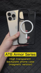 ATB Kiraso-SerioAlte travidebla postplata poŝtelefona ujo Por iPhone 14 (magneta versio)