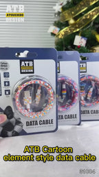 ATB Forta Kontraŭrompa Mikro-USB 1M Datuma Kablo por iPhone USB Kablo 2022 Rapida Ŝargokablo