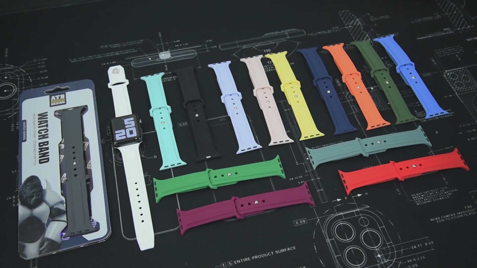 ATB Silicone Soft Rubber I Watch Bands Sport Watch Band For iWatch 8 SE Ultra