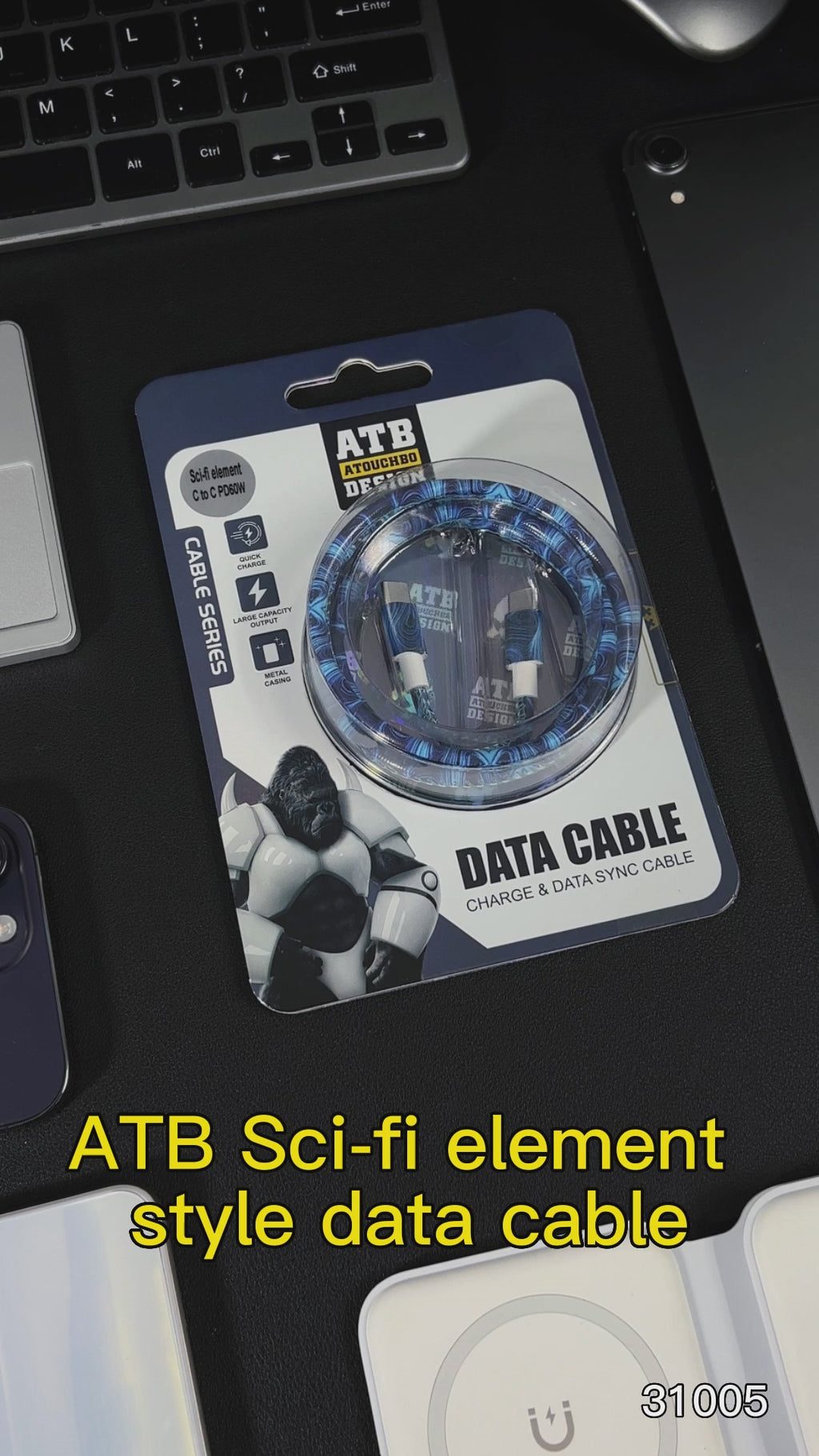 ATB Charger Data Cable 3A USB-A to USB-C Cable Type-C USB Cable for Mobile Phone and Tablet